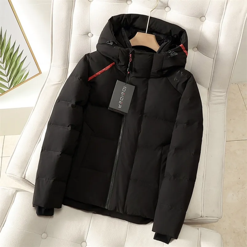 Parkas en duvet pour hommes Veste d'hiver à capuche pour hommes Gradient Patchwork Streetwear 90% Manteau en duvet de canard blanc Épais chaud Parka Homme Survêtement 220909