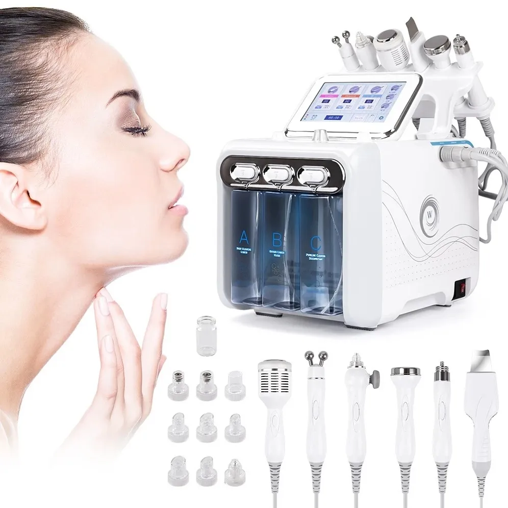 Apparecchiatura di bellezza 6 IN 1 Macchina per il viso Hydra RF Ringiovanimento della pelle Microdermoabrasione Idrodermoabrasione Bio Lfting Rimozione delle rughe Idrafacia