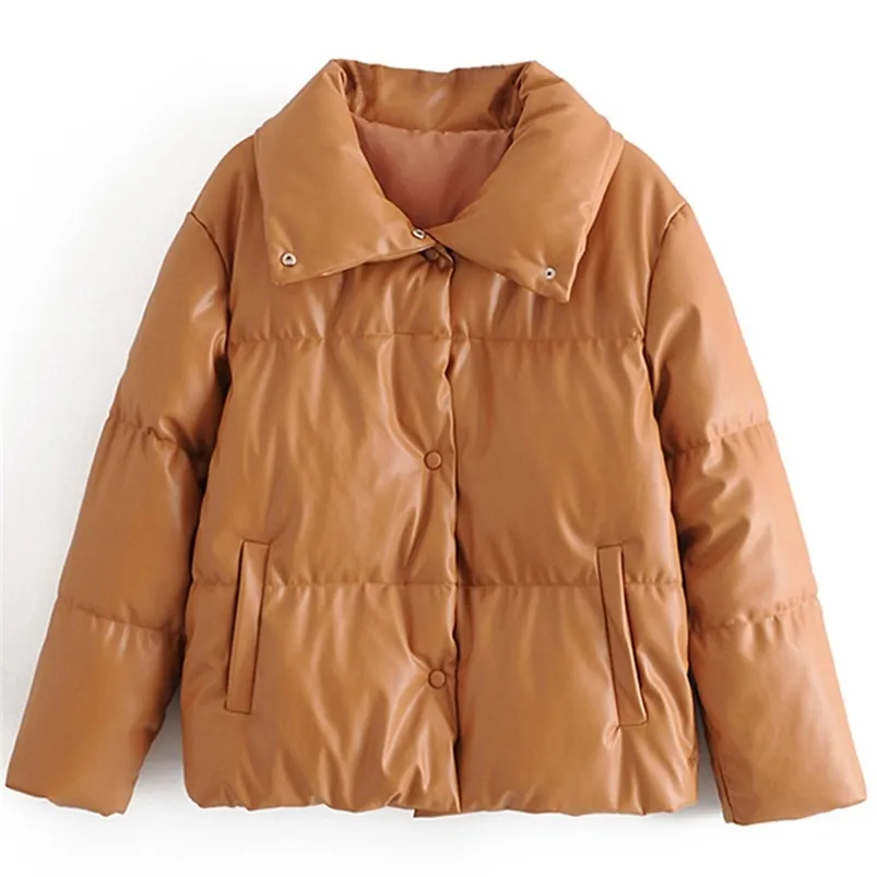 Parka De Tope De Cuero Falso Para Mujeres: Elegante Abrigo De