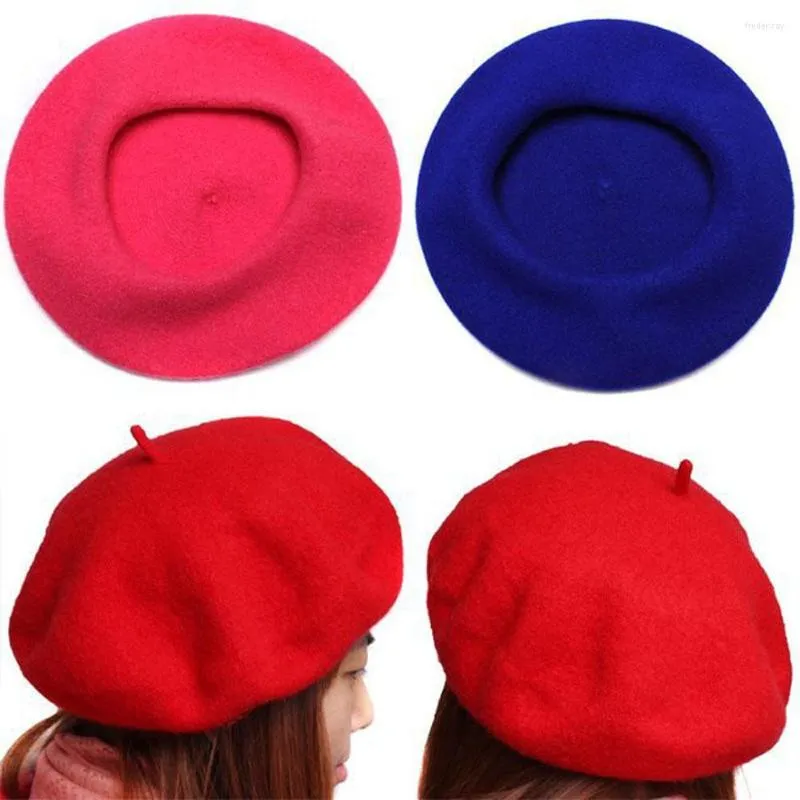 Berets Fashion Beret Hats для женщин осень зимний хлопок сплошной мягкая шерсть ретро -ретро -художественное стиль элегантная шляпа шляпа самка