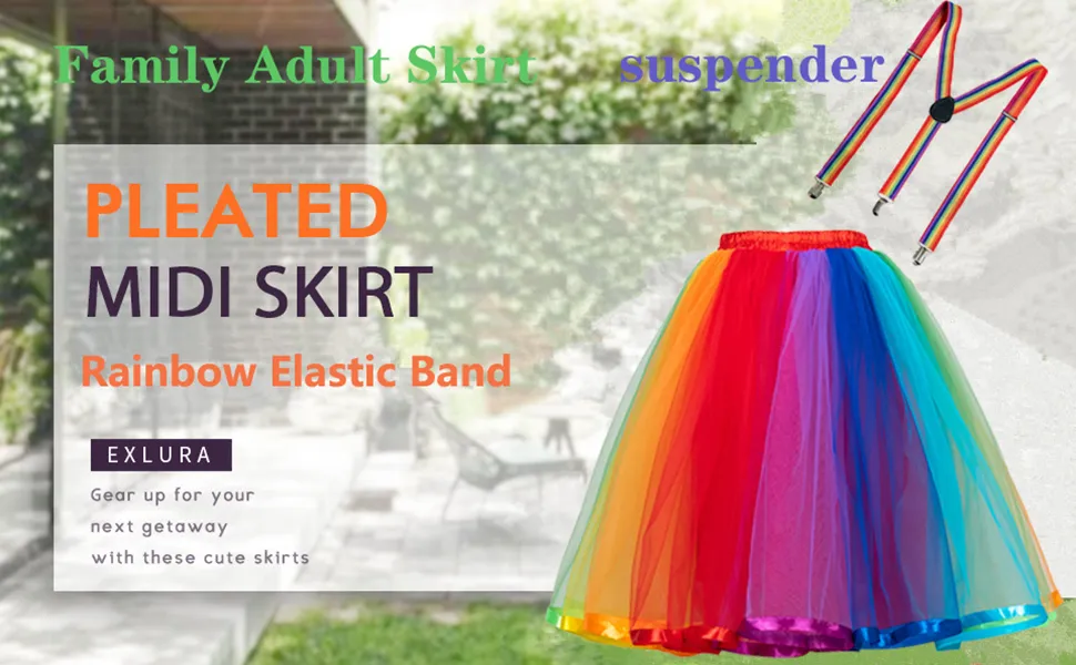 Women Rainbow Tutu Skirt Layered Tulle Skirt Girls Colorful Halloween Costumes Tutu skirts
