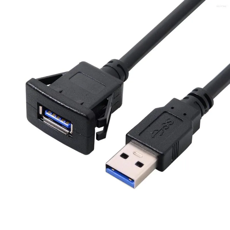 Computerkabel 1 m wasserdicht Single/Dual USB 3.0 Verlängerung Latch Mount Auto AUX-Kabel für Armaturenbrett-Panel