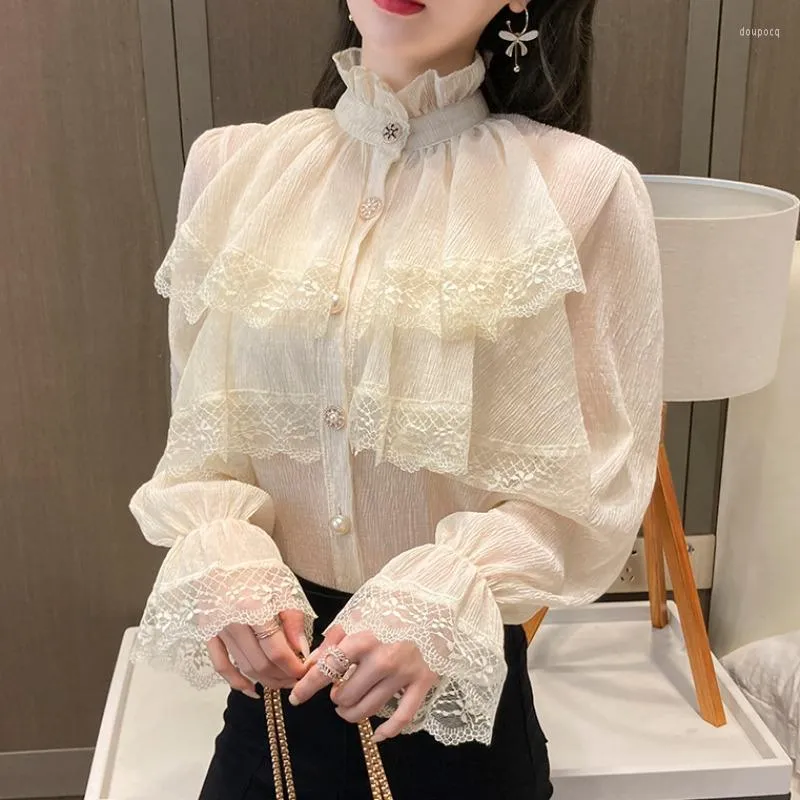 Victorian Lace Blouse: White Gothic Corset Top for Renaissance