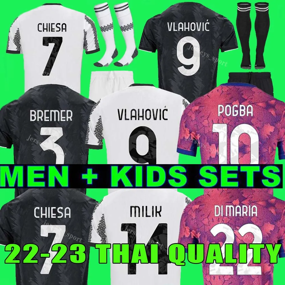 Fans Player Version 2022 2023 JUVE Soccer Jersey DI MARIA VLAHOVIC