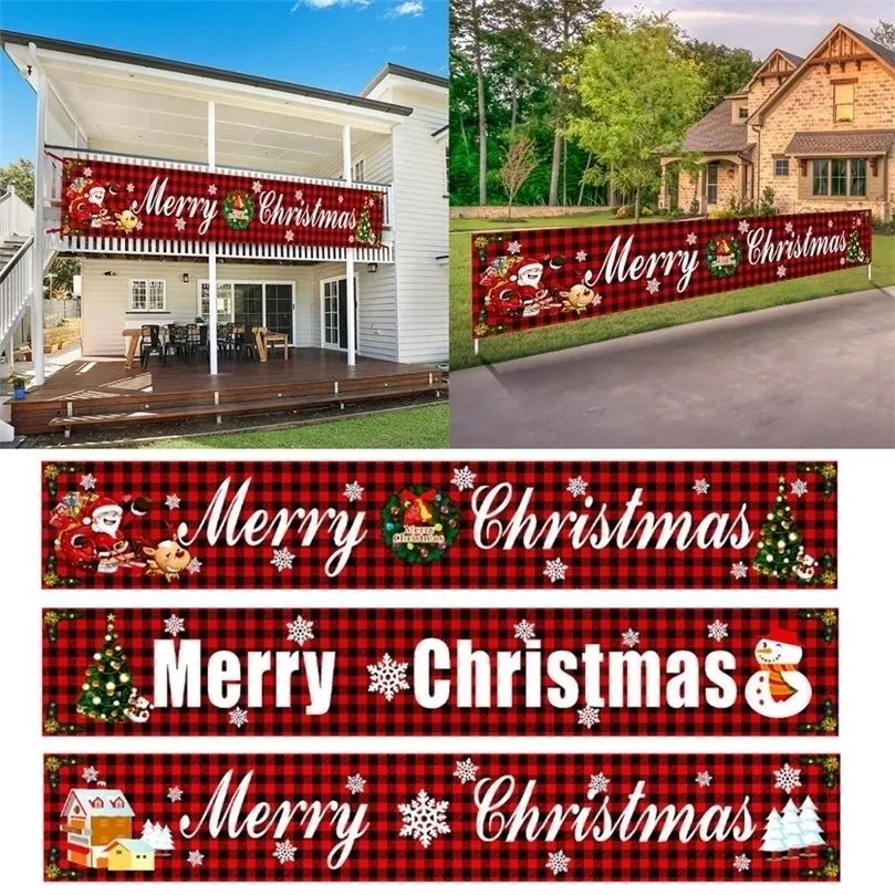 Autres fournitures de fête d'événement Jouet de Noël Tissu Oxford Bannière extérieure Joyeux décor pour la maison Cristmas Déco Drapeau de Noël Navidad Noel Happy 220908