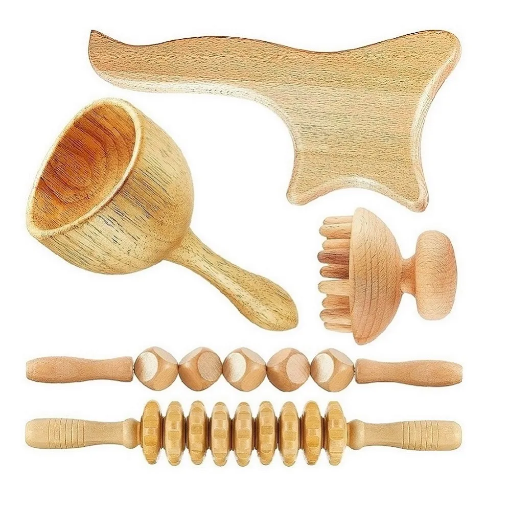 Maderotherapie-Set für reduktive Massage, Mader Therapy Body Wood Therapy Komplettset, professionelle Holztherapie für die Körperkontur