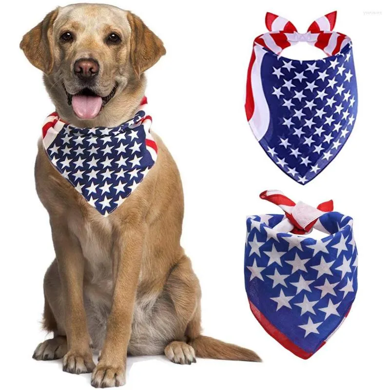 Abbigliamento per cani Bandane con bandiera USA Bandiere americane grandi Sciarpe per cani di taglia grande, media e piccola Bavaglino per animali domestici