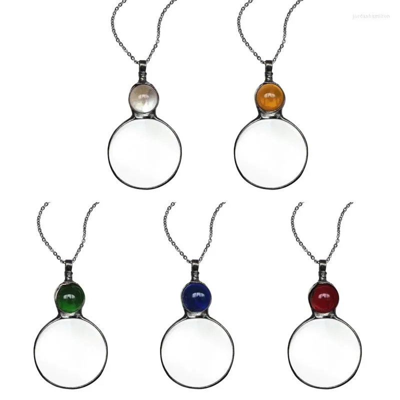 Hanger kettingen 2022 vergrotende glazen ketting vintage 10x lees vergrootglas decoratief loupe cadeau