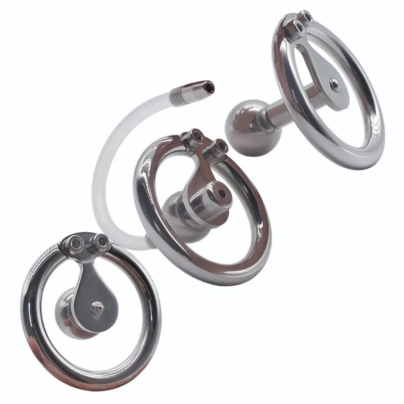 Anillos De Pene De Bola De Acero Invertido Jaula De Castidad Masculina