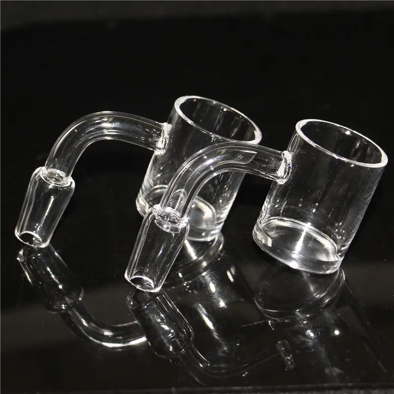 Fumo Bangers al quarzo Domeless 4mm di spessore 10mm 14mm giunto trasparente 45ﾰ 90ﾰ Banger al quarzo Dab Nail bong piattaforma petrolifera raccoglitore di cenere di vetro