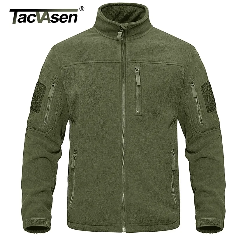 Herrenjacken TACVASEN Full Zip Up Taktische Armee-Fleece-Militär-Thermo-Warmarbeitsmäntel Safari-Outwear-Windjacke 220909