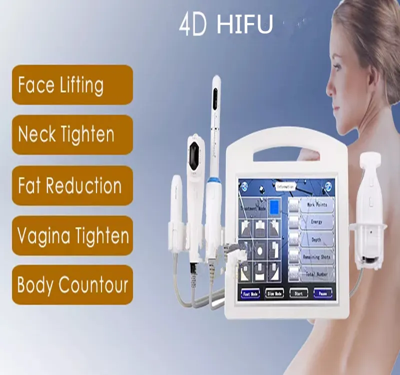 Equipamento de beleza profissional 4d hifu com rf aperto vaginal vmax hifu liposonix slimming machine de alta intensidade de ultrassom de pele de face de pele de face Remoção