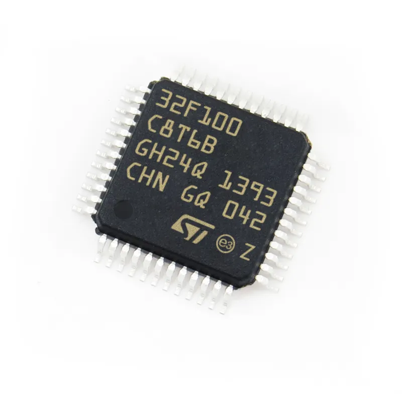 Novos circuitos integrados originais STM32F100C8T6B STM32F100C8T6BTR IC CHIP LQFP-48 24MHz Microcontrolador