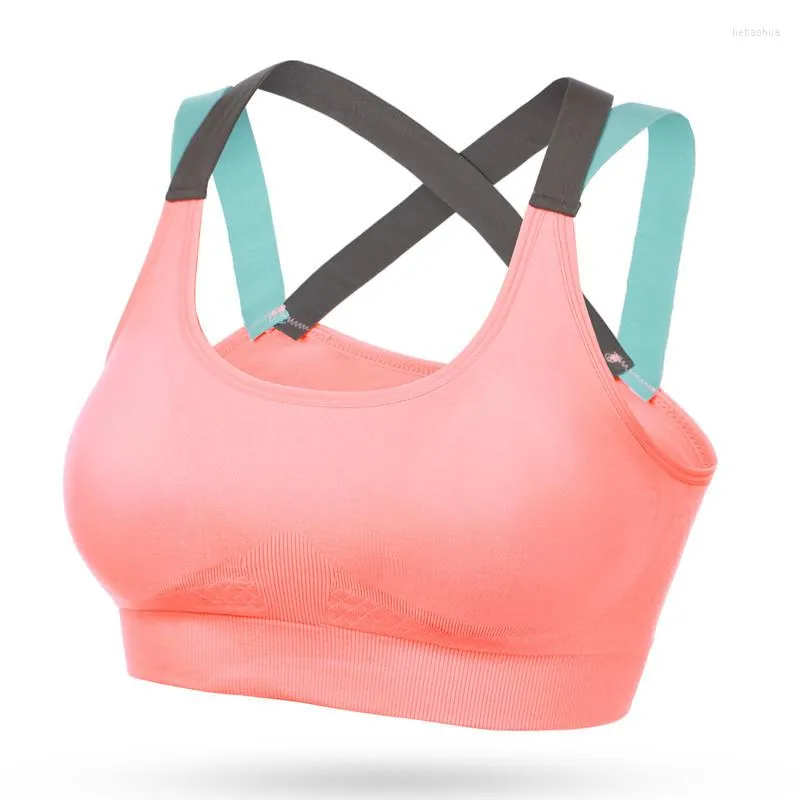 Completo da yoga Arrivo Donna Reggiseno sportivo incrociato sul retro Reggiseni sexy con schienale alto Reggiseni push-up Tranning Corsa Fitness Abbigliamento sportivo Ritaglio