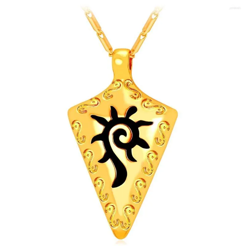 Pendentif Colliers Collare Bijoux Africains Pendentifs Or / Argent Couleur Tribu Mystique Égyptienne Symbole Soleil Signe Collier Femmes Hommes P969