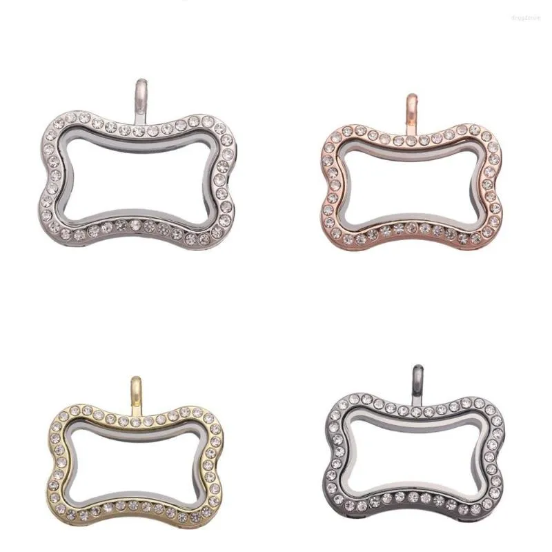 Colares pendentes 5pcs Bones de cão de vidro memória medelon picture viva o medalhão flutuante para mulheres Relicario Charms Jewelry fabricação