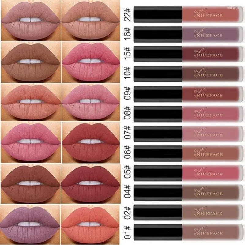 Lip Gloss Brand 12 Colors Matte Naakt Glosses Waterdichte lippenstiftset Langdurige make-upkits Nitaanval Liquid Lipsticks