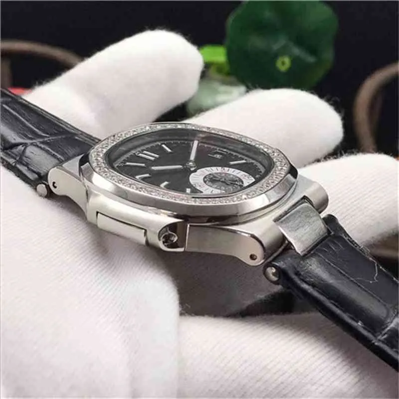 Luxury Mens Watches Aço inoxidável capa de tira de couro preto marrom BOLE BOLE