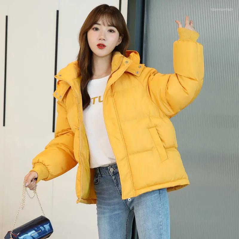 Trench femme manteaux 2022 mode hiver veste femmes à capuche Parka femmes épais chaud manteau ample vers le bas vêtements d'extérieur court coton rembourré