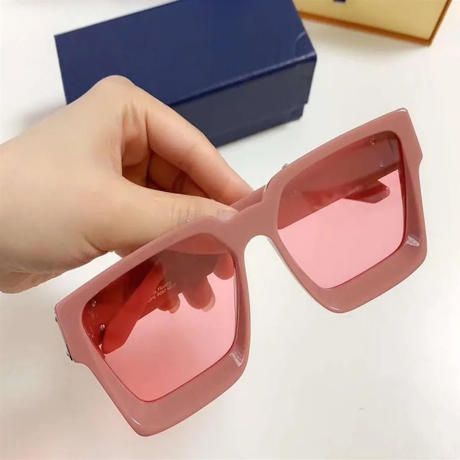 Мода Миллионеры Солнцезащитные очки розовые ацетатные и металлические рамки Мужские квадратные солнцезащитные очки очки Новые с Box307B