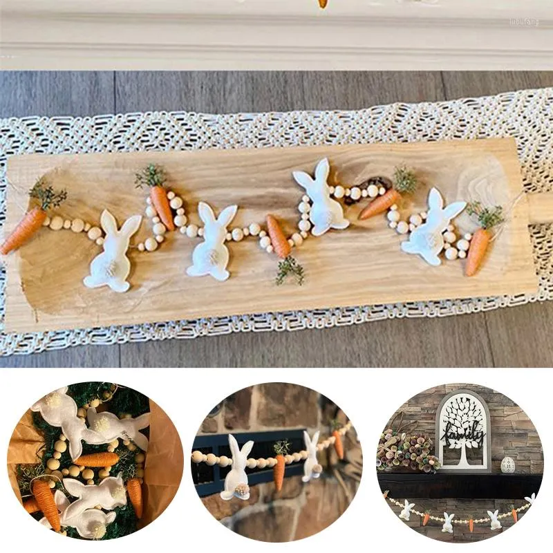 Decoratieve bloemen 1x Easter Wortel Krans Familie Vakantie feest open haard muur hangende decoratie kinderkamer ornament cadeau