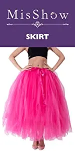 MisShow Womens A Line Pleated Long Maxi Tutu Tulle Party Skirts
