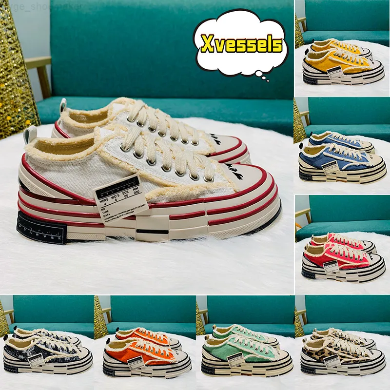 XVESSELS/Gemi Silindir Tasarımcı Ayakkabı Adam Gündelik Ayakkabı Dantel Yukarı Açık Geri Sneaker Canvas Mans Antrenörleri Beyaz Siyah Mor Mavi Paisley Sabahları K4ZR