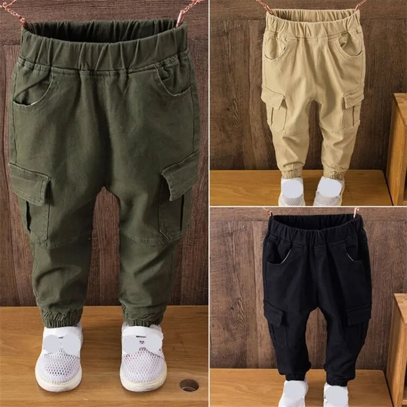 Pantolon çocuk pantolon çocuklar bahar sonbahar kıyafetleri katı çocuk pantolon bebek erkek erkek pantolonlar boyutu100150 küçük yeşil biege 220909
