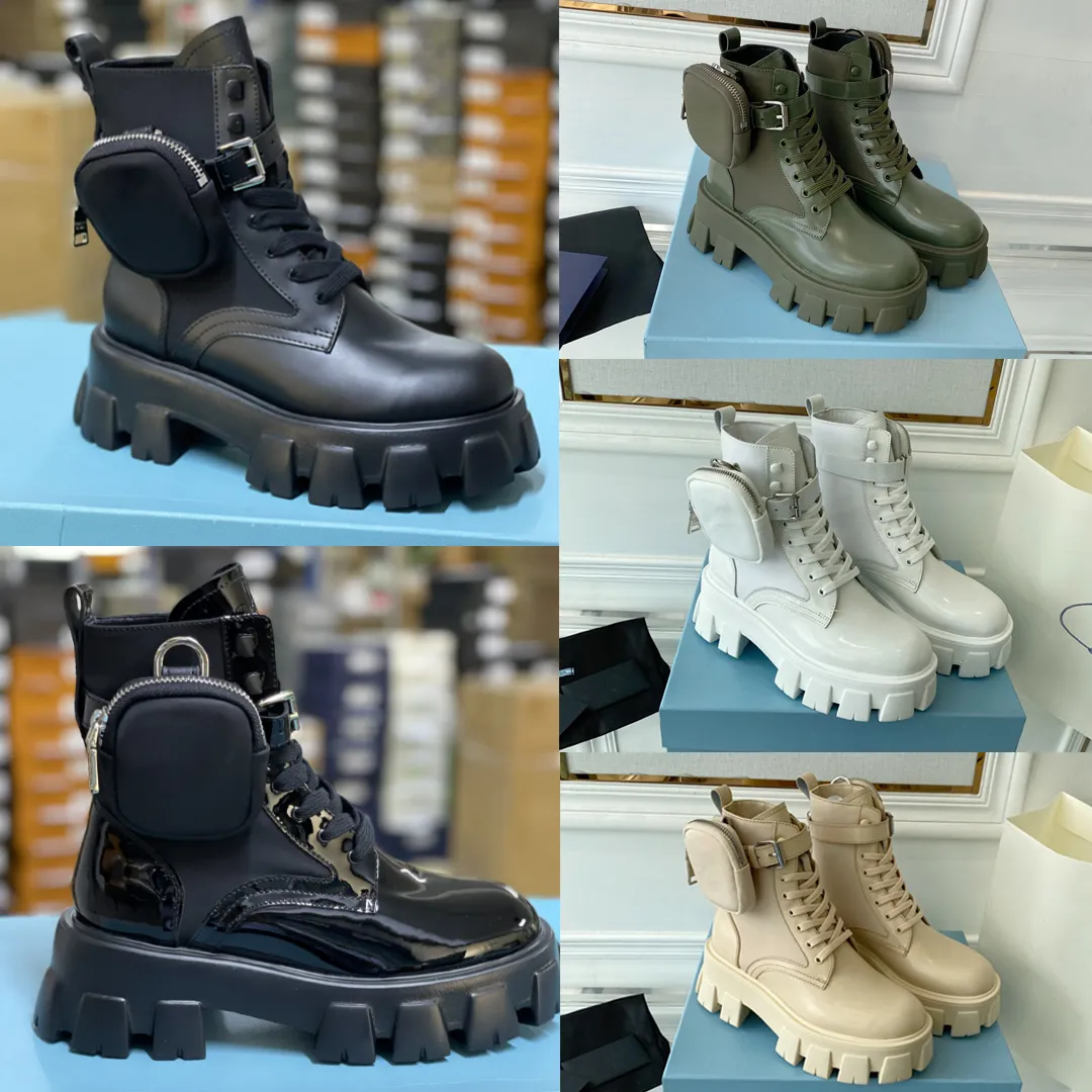 Men Designers Rois Ankle Martin Boots and Nylon Boot military inspired combat Shoes Small bouch Top Quality With box NO43