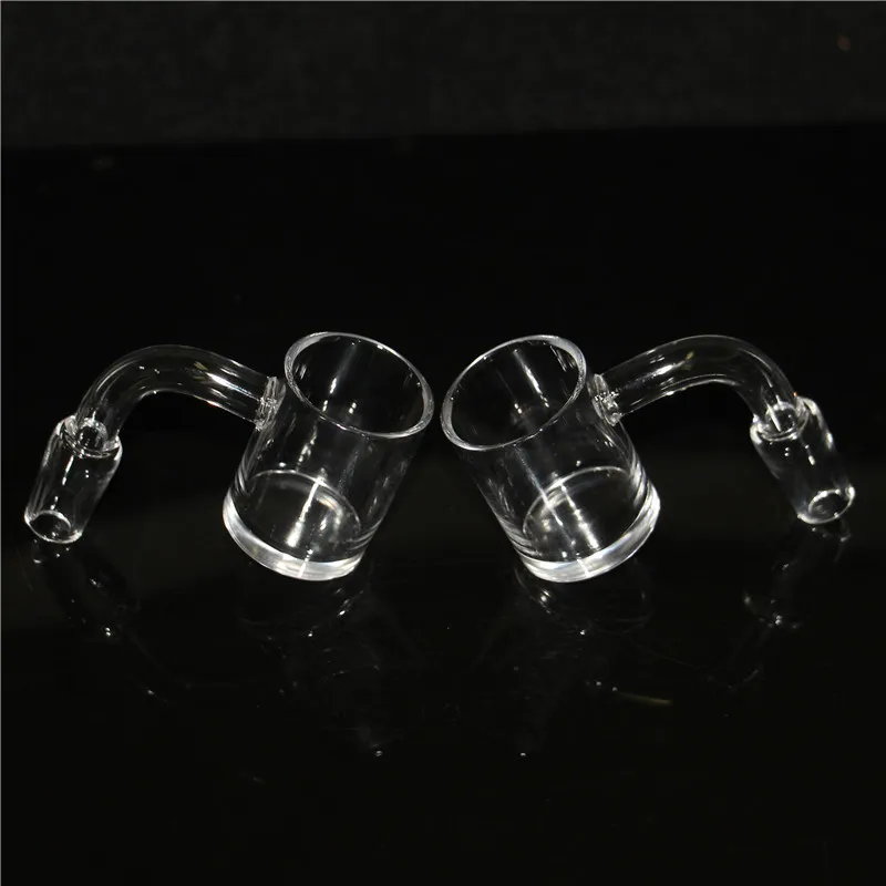 Rökning Domeless Quartz Bangers 4mm Tjock 10mm 14mm Clear Joint 45 ° 90 ° Quartz Banger Dab Nail For Glass Ash Catcher Oil Rig Bong Bong