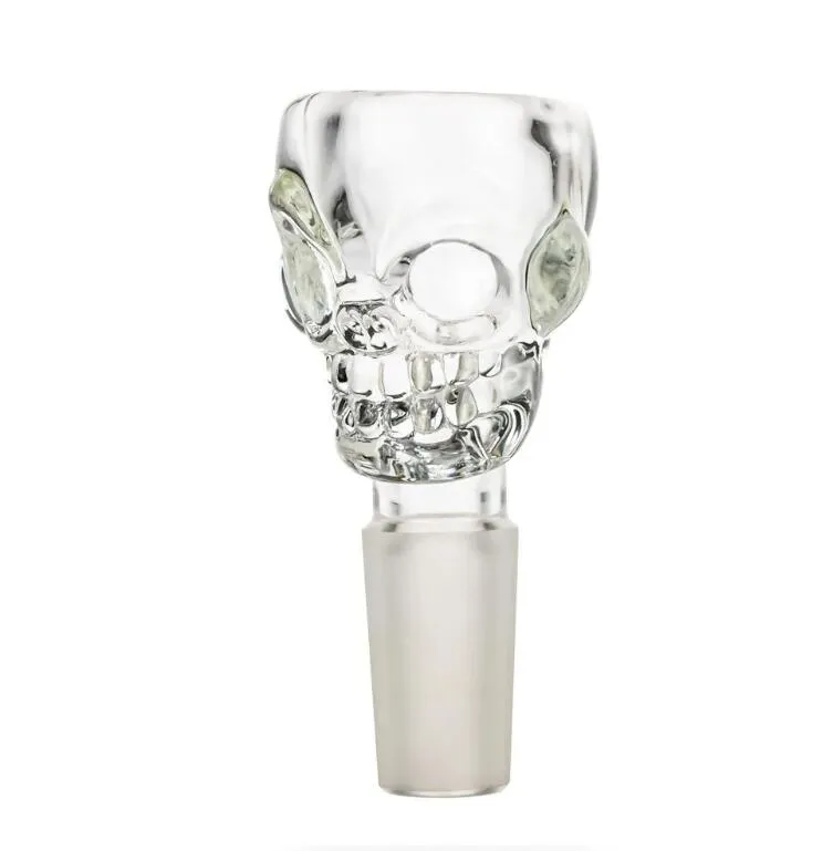 Skull tema manlig rökning ersättningsskål för glas bong vatten rör dab riggar