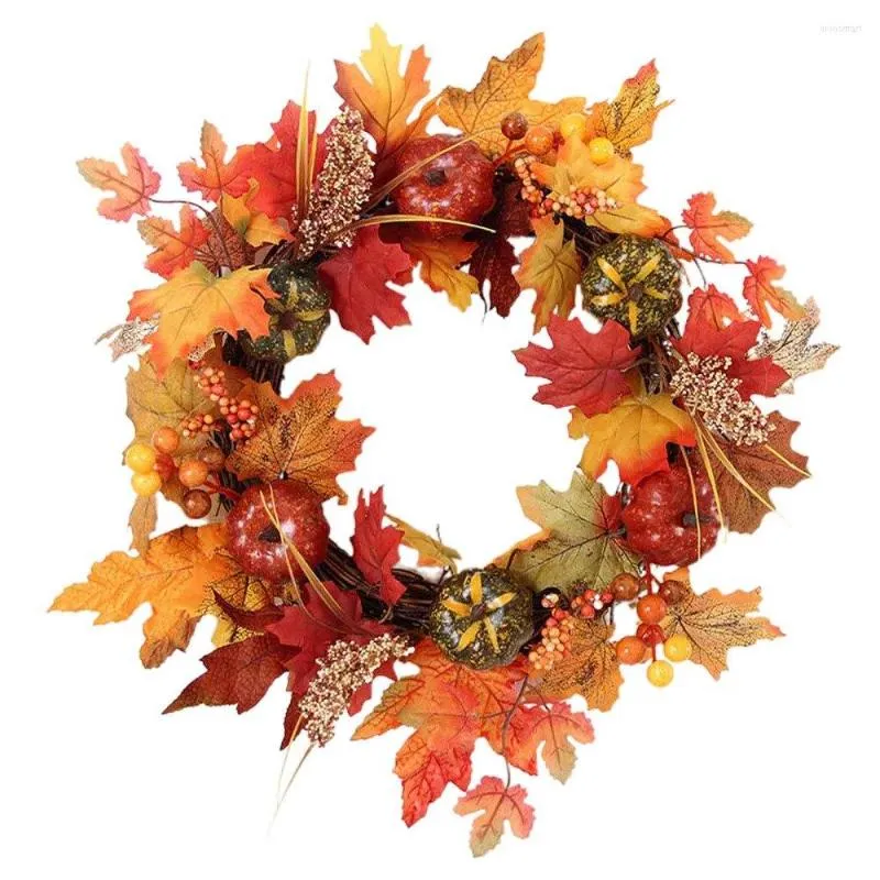 Dekorative Blumen Halloween Herbst Kranz Kürbis Beeren -Tür Hanging Geschenke Kreis Thanksgiving Blume Künstliche Ernte