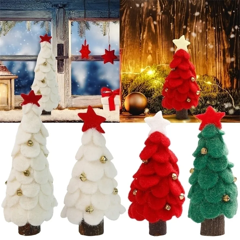 Christmas Decorations Diy Felt Tree Snowman With Ornaments Fake Kids Toys Party Decoration Year #t2p 220908