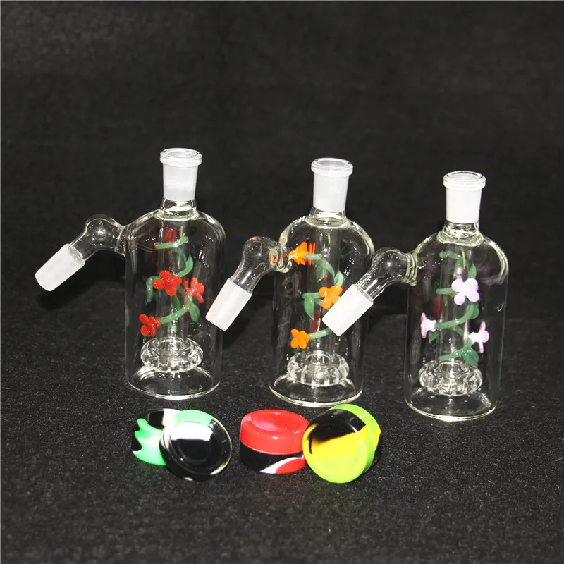 Gaminahs 14 mm Catcher en verre Verre simple Ashcatcher avec arbre à bras Perc Perc 14 mm Joix de verre à angle droit en verre