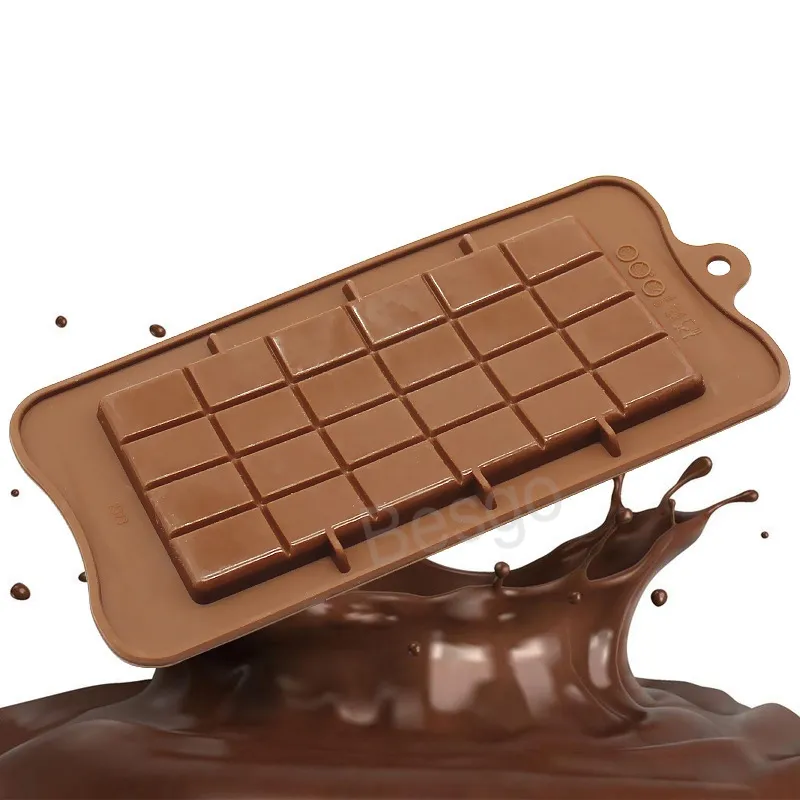 24 그리드 사각형 실리콘 몰드 초콜릿 케이크 곰팡이 아이스 큐브 젤리 곰팡이 음식 등급 DIY 베이킹 금형 홈 키친 도구 BH7556 TYJ