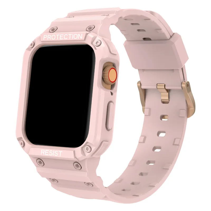 Zintegrowane obudowy i pasek do Apple Watch Series 8 7 6 5 4 3 SE Odporny na uderzenie opaskę do zbroi iwatch 49 mm 41mm 45 mm 44mm 42mm 38 mm 48 mm 40 mm Strażne akcesoria