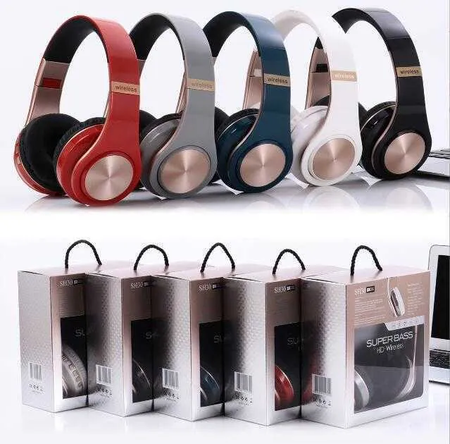 Fone de ouvido sem fio Bluetooth Handsfree fone de ouvido com fones de ouvido com fones de ouvido dobrável do microfone sh30