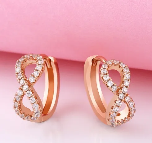 Sieraden Oorbellen Zirkonia rose goud Dangle Earring kristal Regenboog oorbellen voor dames Mode-sieraden groothandel h345