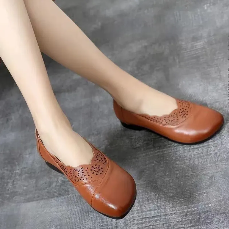 Vrouwen Schoenen Flats Oxford Loafers Moeder Schoen Sport 2022 Nieuwe Echt Lederen Schoenen Vrouw Slip Op Mocassins Vrouwen Lente Herfst