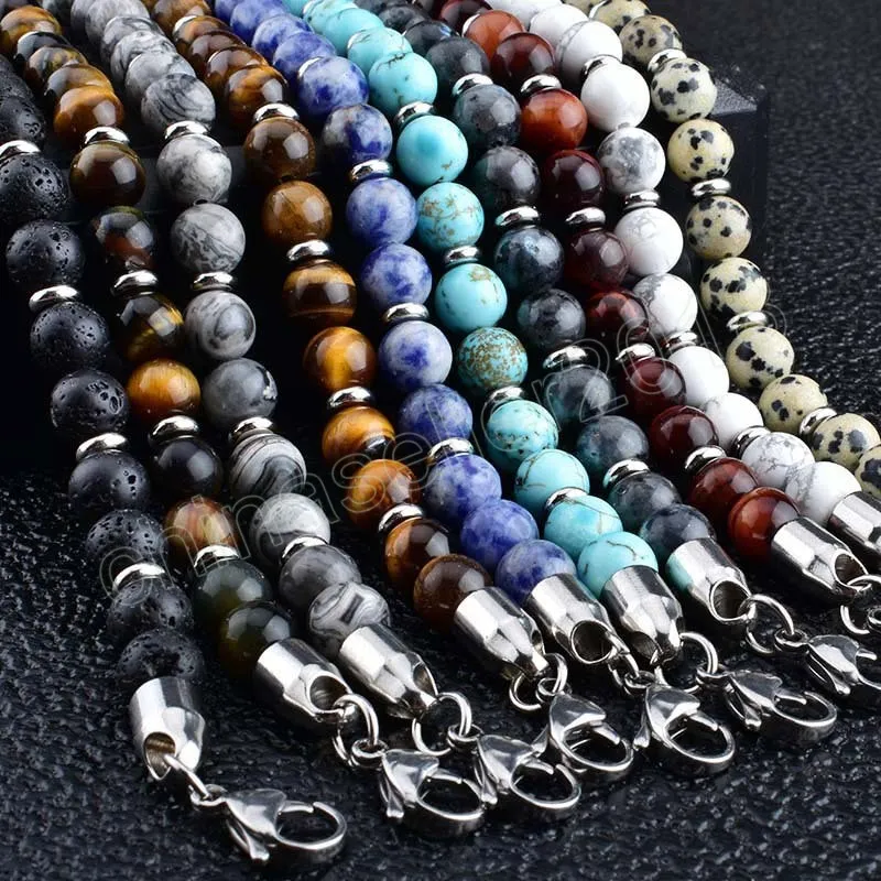 Men Bracelets Lucky Charm Natural Stone Beads Matte Black 8mm Bead Onyx  Stone Ma | eBay