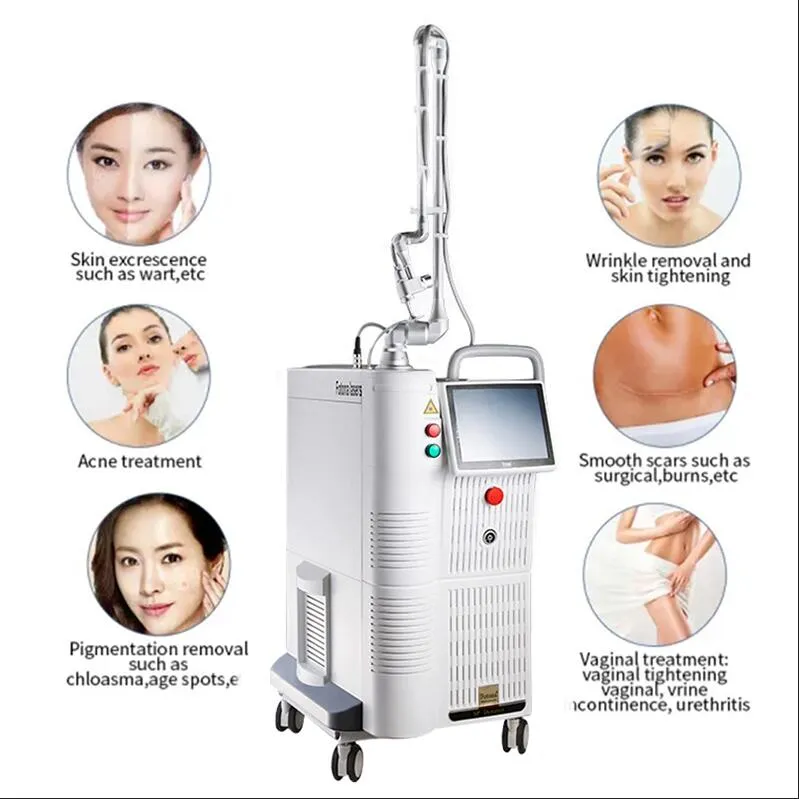 Kraftfull CO2 -fraktionell lasermaskin för rynkor Por ärr Acne Borttagning Skin Föryngring Vagina åtstramning Stretch Market RemovVal ​​Skin Restore Beauty Machine