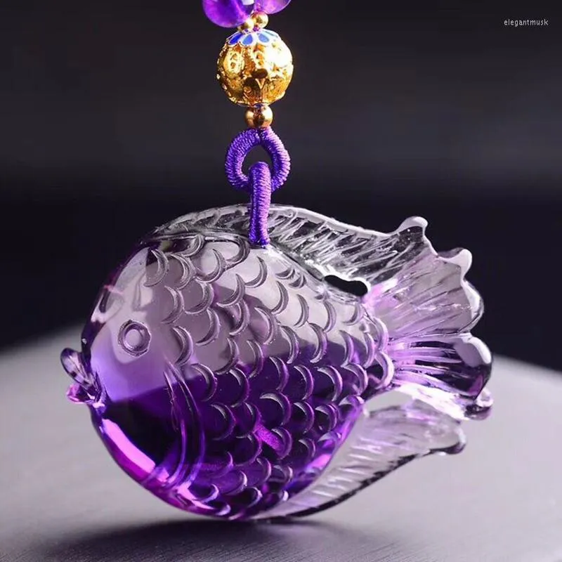 Подвесные ожерелья оптовые фиолетовые натуральные хрустальные подвески
