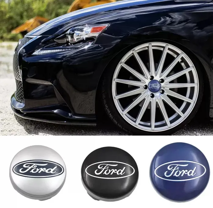 غلاف العجلات لـ Ford Center Caps Rim Covers 54 مم شارة شعار الشعار لـ Fiesta Focus Fusion Decorative