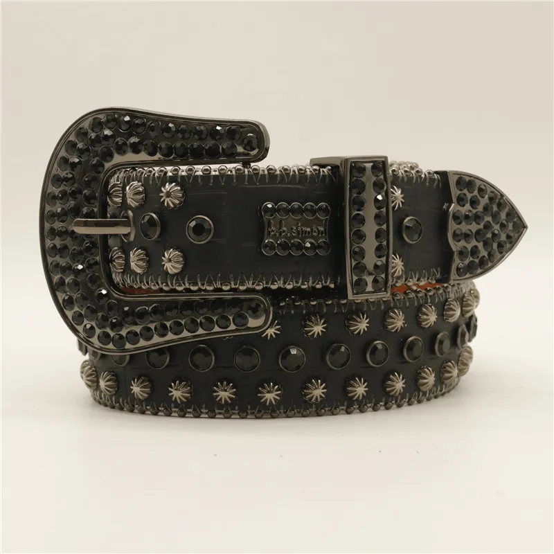 Western Cowgirl Rhinestone Bling Belts Unisex Cowboy Diamond Men Studded Leather Designer PU Belt