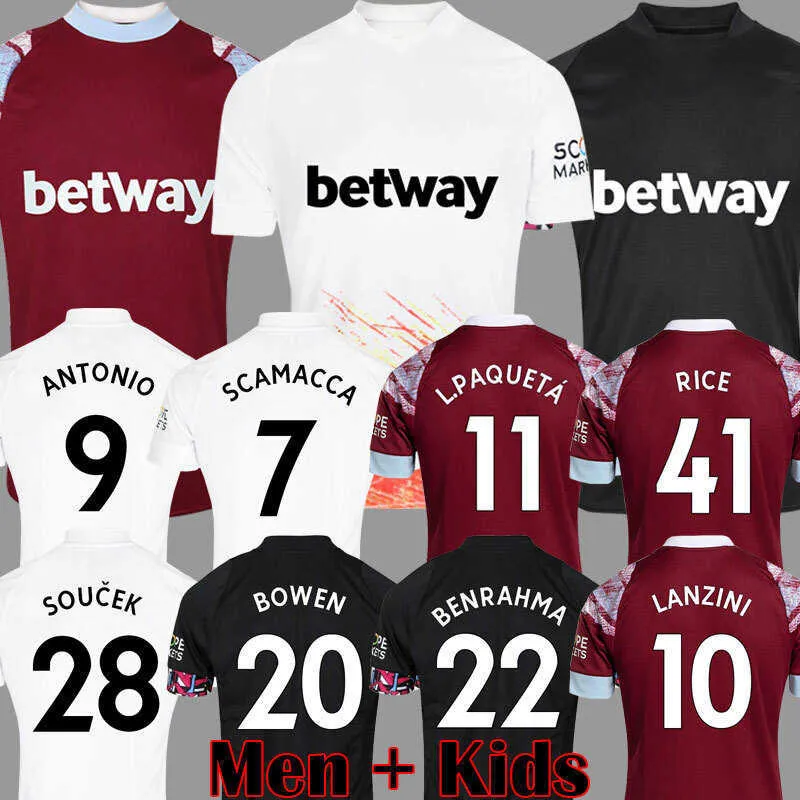 Jerseys De Fútbol 2022 2023 L. Paqueta West Scamacca Kits De Arroz