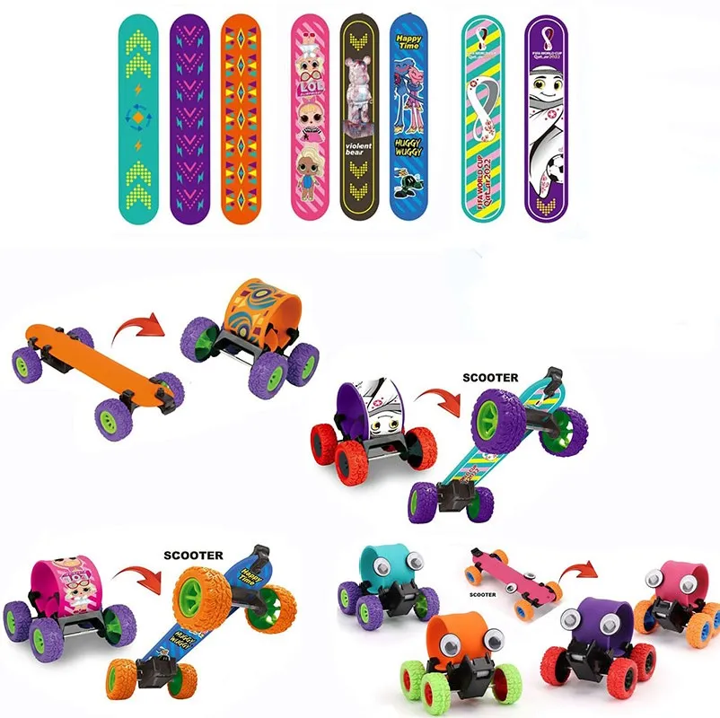 Finger Decompression Toy Fidget Toys Deformation Armband Skateboard Recoil Patting Belt Model Creative Collision Childrens Gifts