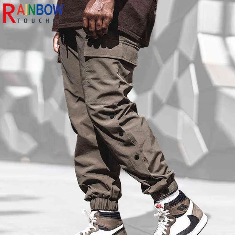 Herrenhosen Rainbowtouches Lässige Fitness-Hose für Herren mit zweireihiger Schnalle und Fußöffnung, einfarbig, große Tasche, Cargo-Sporthose T220909