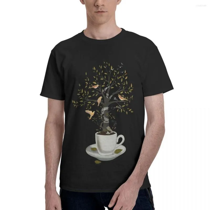 Men's T Shirts A Cup Of Dreams Shirt Coffee Cool Printed Premium Tshirt Cotton Funny T-Shirts Short-Sleeve Big Size Clothes