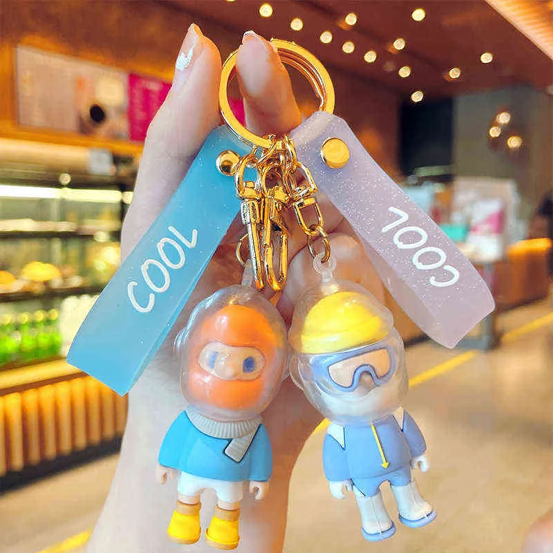 Keychains Nieuwe cartoon Bob vriend Keychain Fashion Cars Keychain Cute Bag Hanger Creative Keyring Gifts For Women Girl Friends T220909