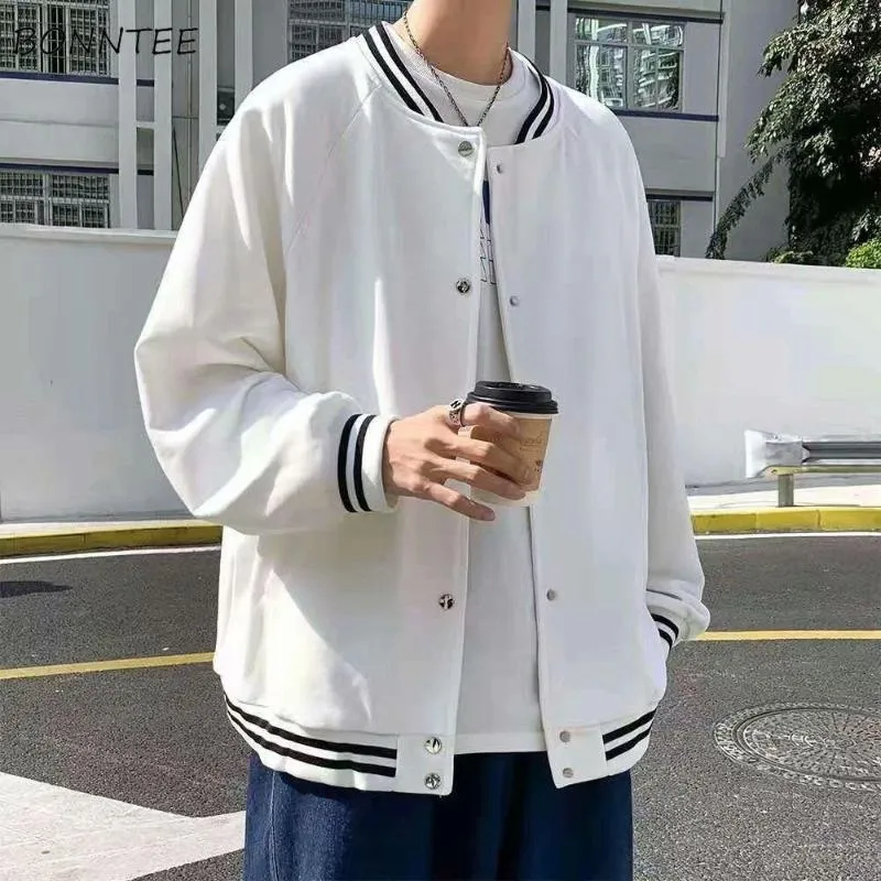 Men's Jackets Men Baseball Loose Single Breasted Vintage Chic Teenagers Fashion Outerwear Autumn Coats Harajuku Korean Style Ins Retro